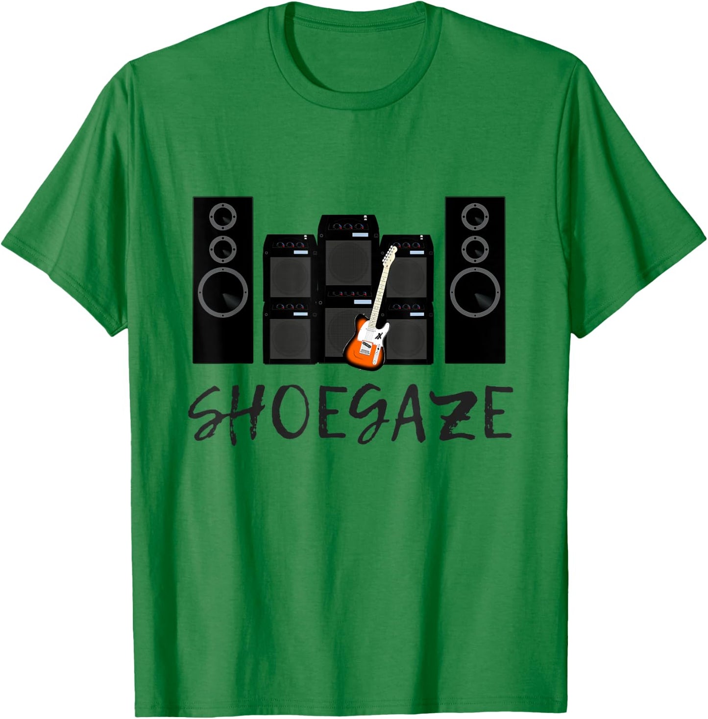 Shoegaze Indie Rock Music Fan Guitar & Amps Gift T-Shirt - T-Shirt | Irish Green