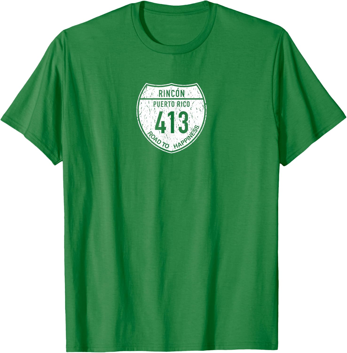 Rincon Puerto Rico | Road to Happiness 413 T-Shirt - T-Shirt | Irish Green