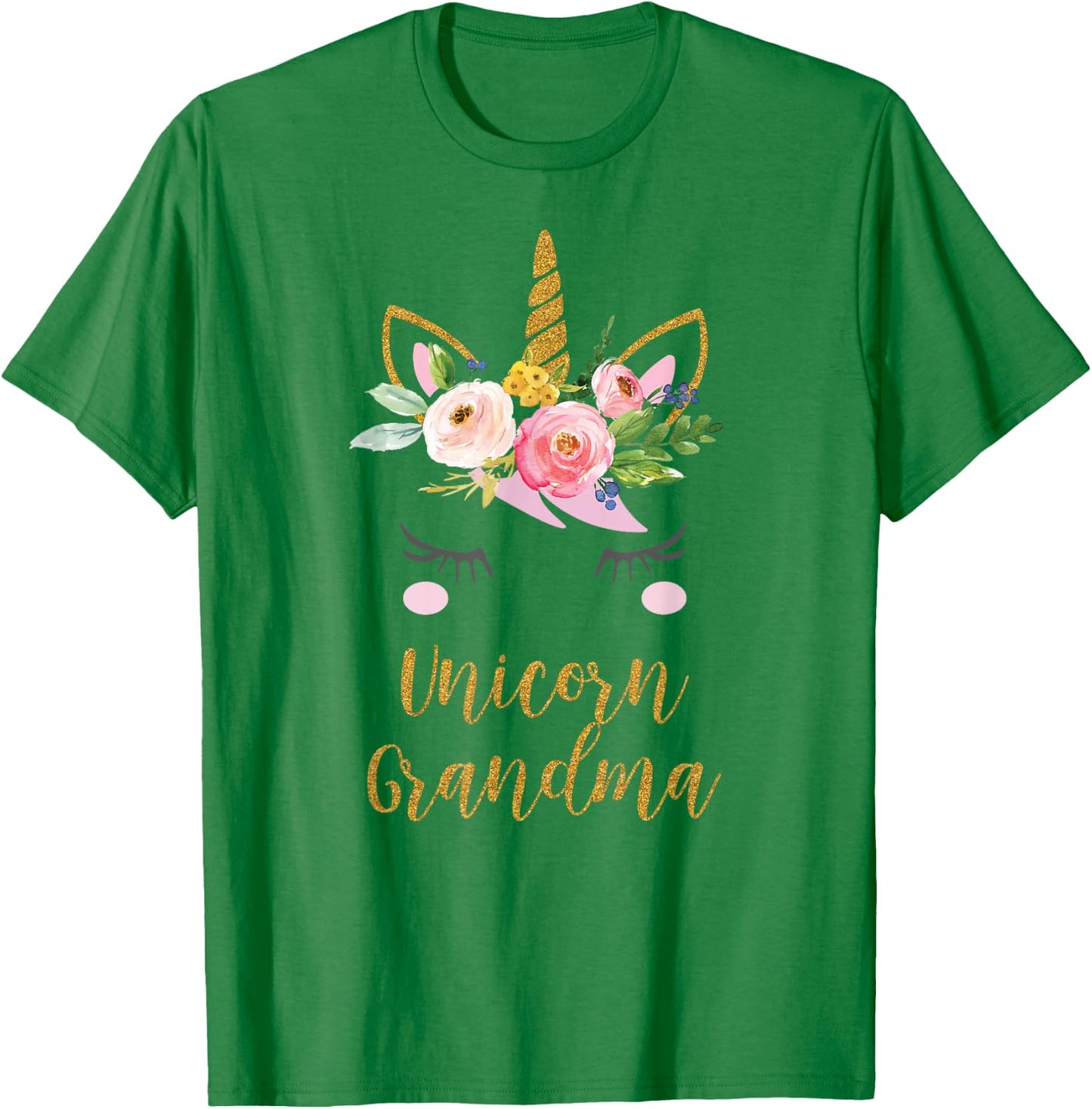 Unicorn Grandma Shirt, Floral Bouquet T-Shirt - T-Shirt | Irish Green