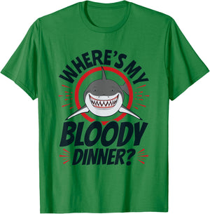 Funny Bloody Shark Pun Teeth Sharks Lover T-Shirt - T-Shirt | Irish Green