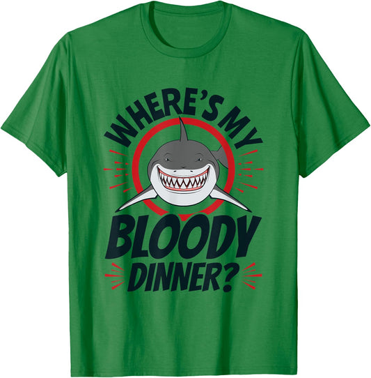 Funny Bloody Shark Pun Teeth Sharks Lover T-Shirt - T-Shirt | Irish Green