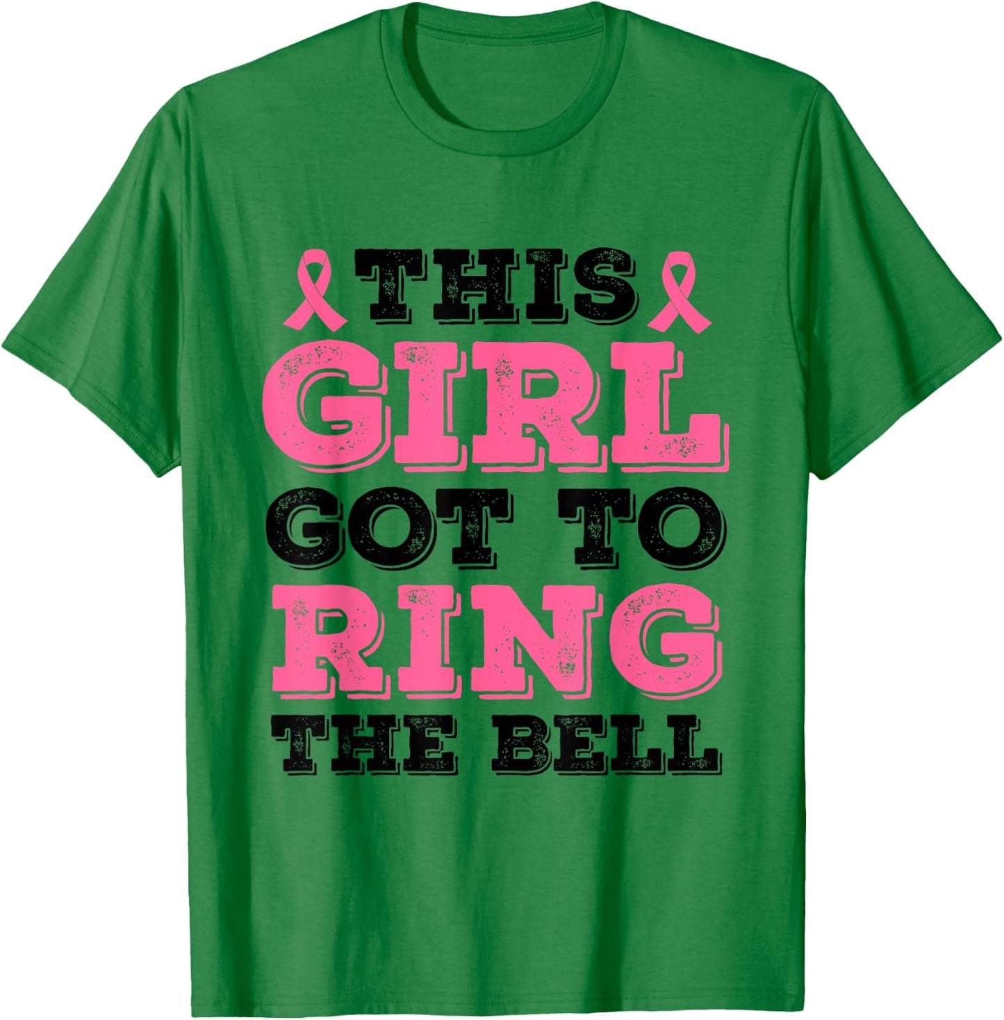 This Girl Got To Ring The Bell Breast Cancer Awareness T-Shirt - T-Shirt | Irish Green