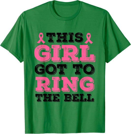 This Girl Got To Ring The Bell Breast Cancer Awareness T-Shirt - T-Shirt | Irish Green