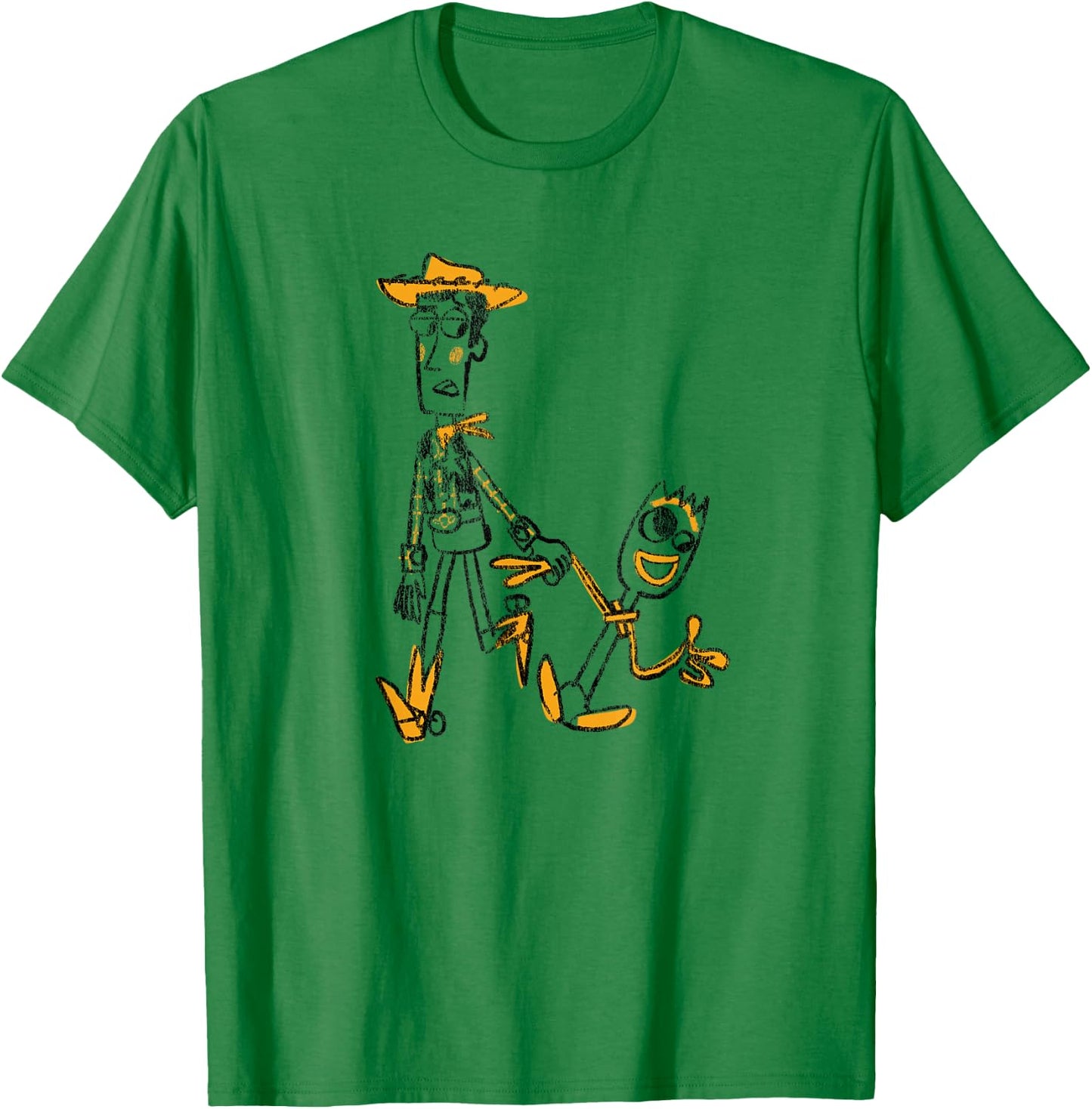 Disney Pixar Toy Story 4 Woody and Forky Sketch T-Shirt - T-Shirt | Irish Green