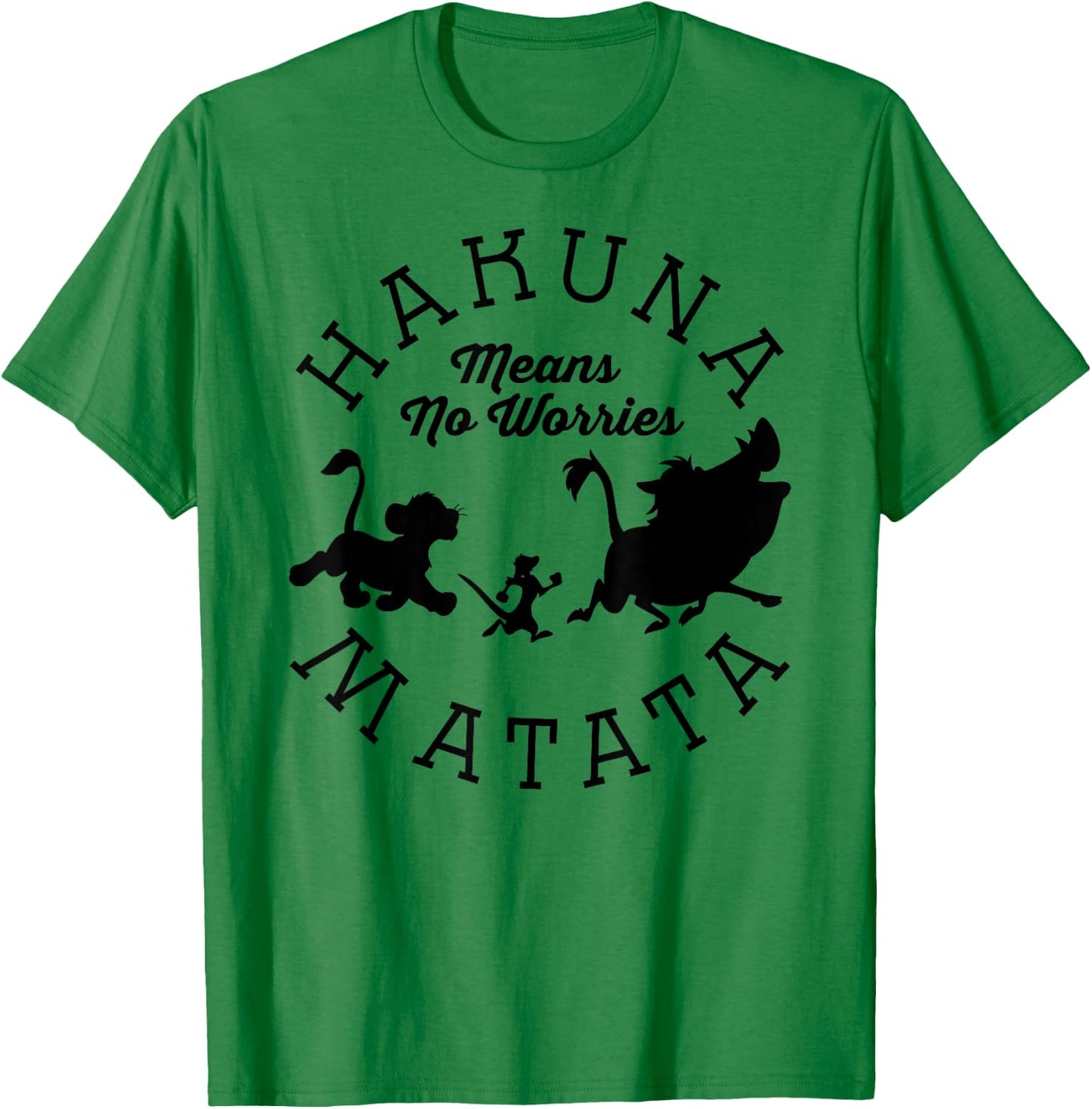 Disney The Lion King Hakuna Matata Means No Worries Shadows T-Shirt - T-Shirt | Irish Green