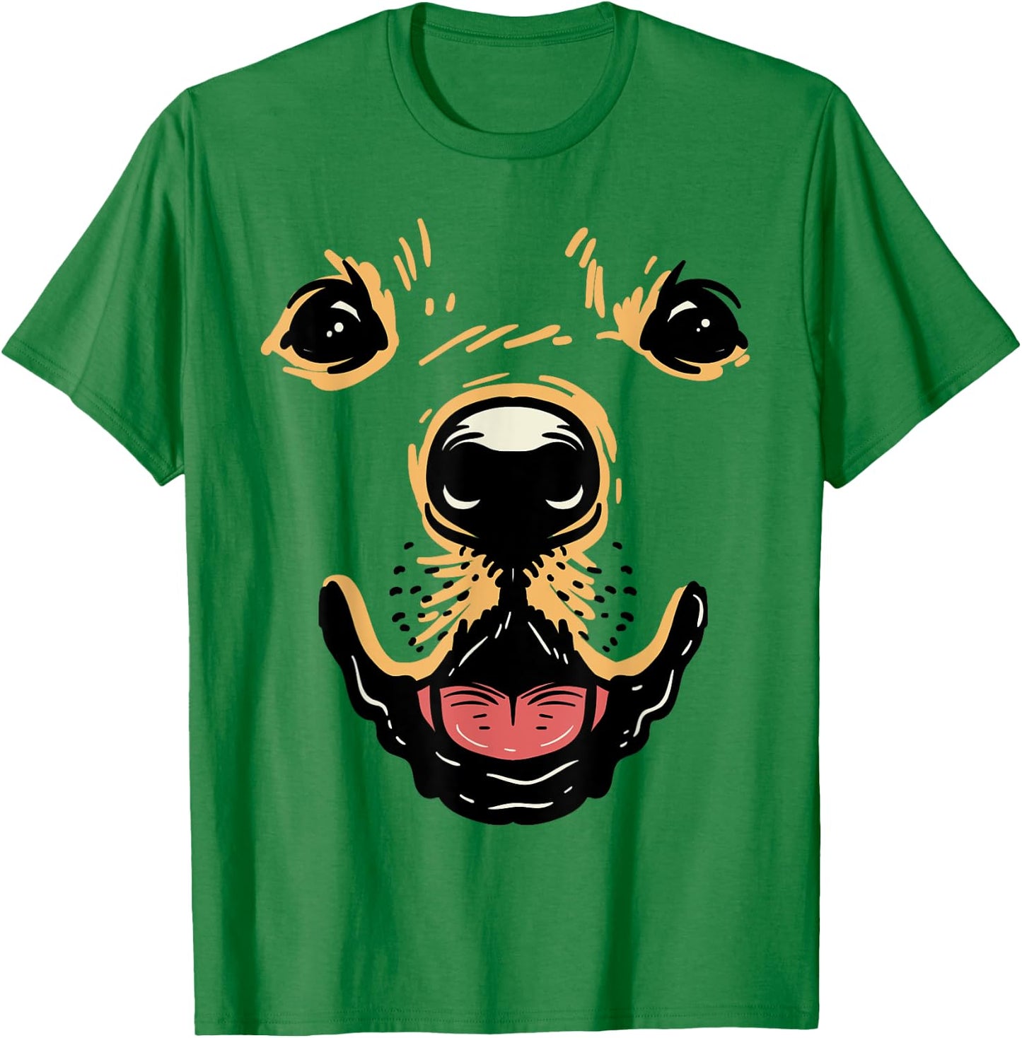 Dog Face Shirt Golden Retriever Labrador Halloween Costume Women Kids T-Shirt - T-Shirt | Irish Green