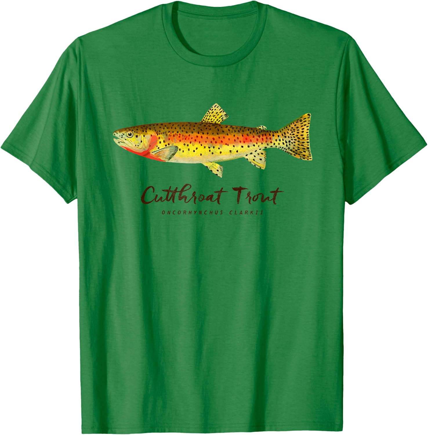 Retro Cutthroat Trout Vintage Fly Fishing T-Shirt - T-Shirt | Irish Green