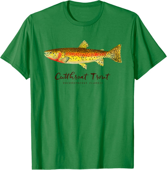 Retro Cutthroat Trout Vintage Fly Fishing T-Shirt - T-Shirt | Irish Green