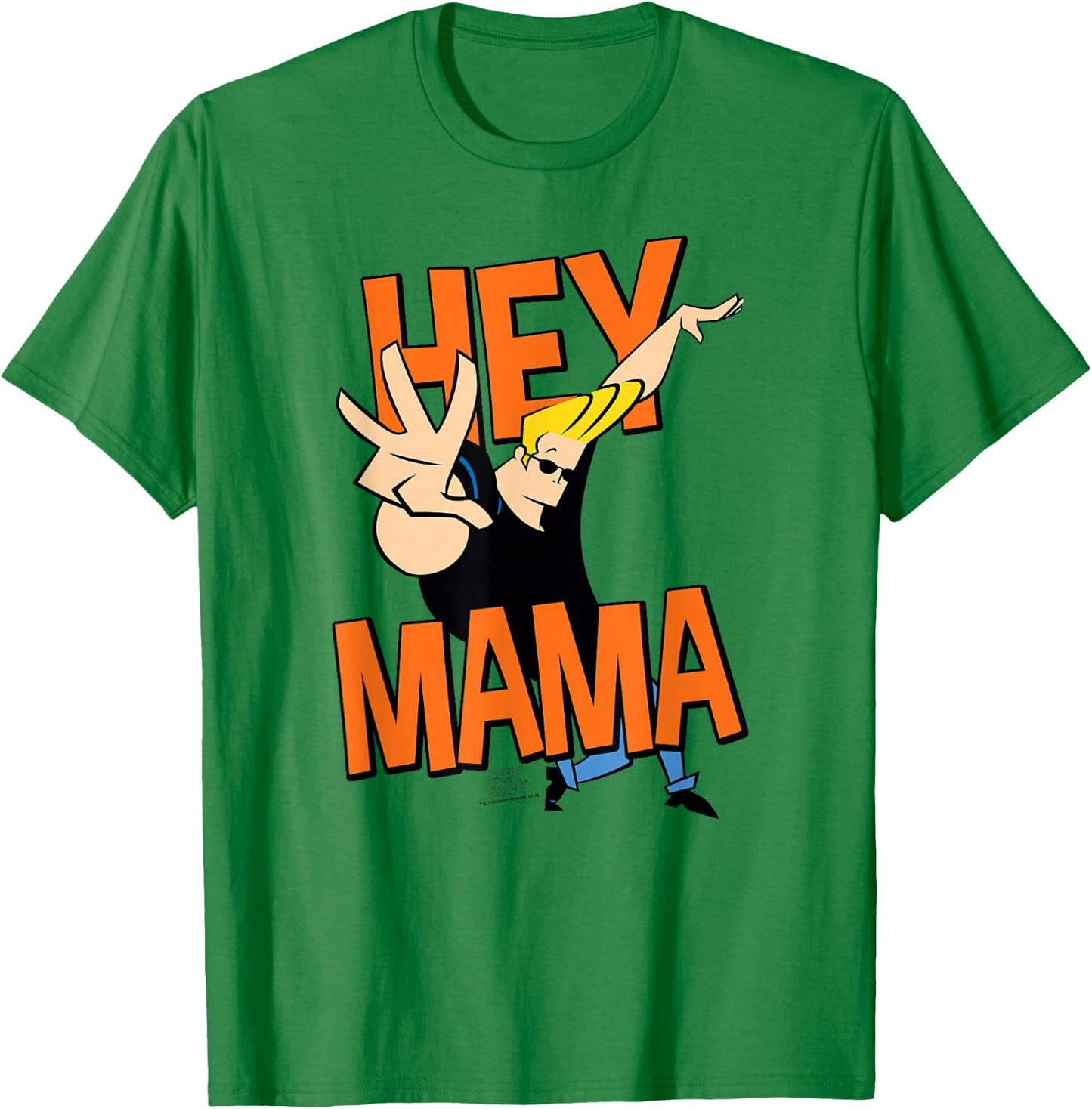 Johnny Bravo Hey Mama T-Shirt - T-Shirt | Irish Green