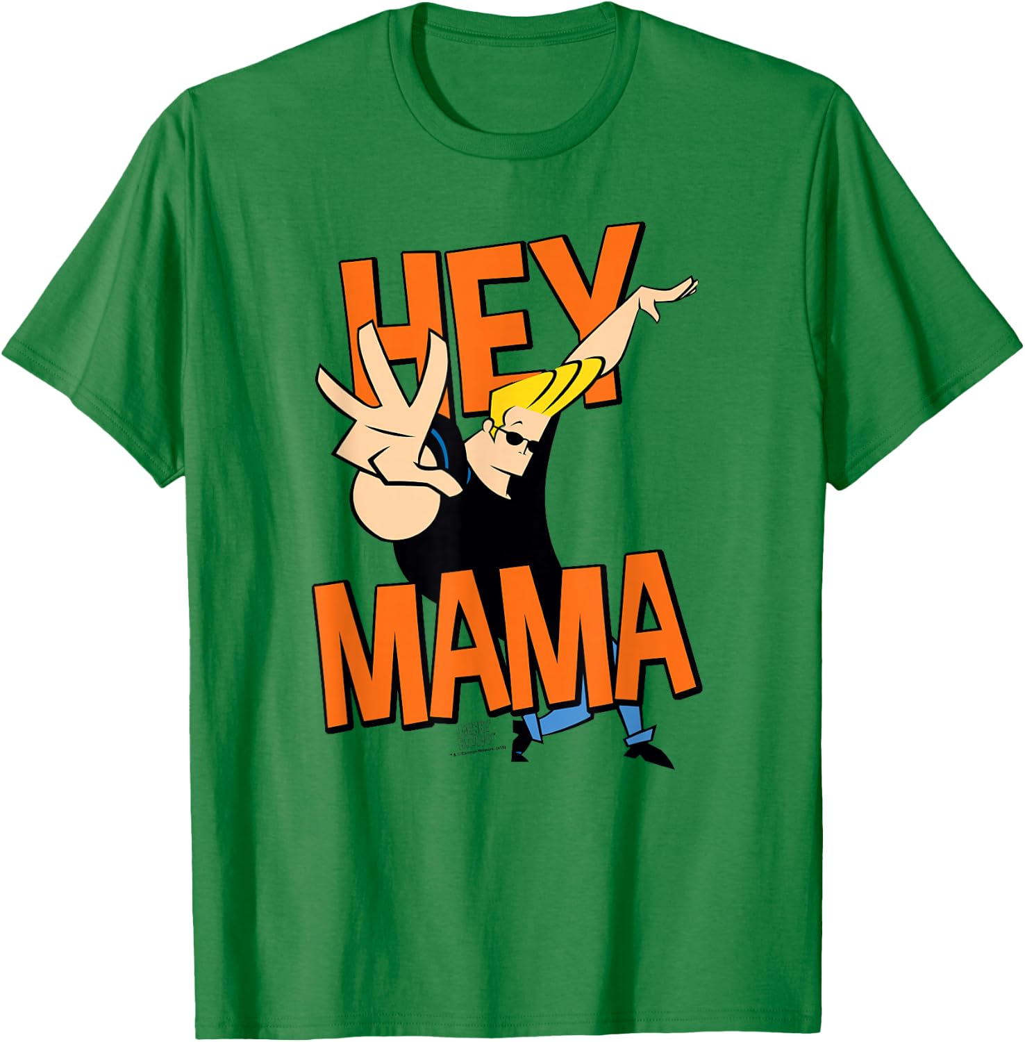 Johnny Bravo Hey Mama T-Shirt - T-Shirt | Irish Green
