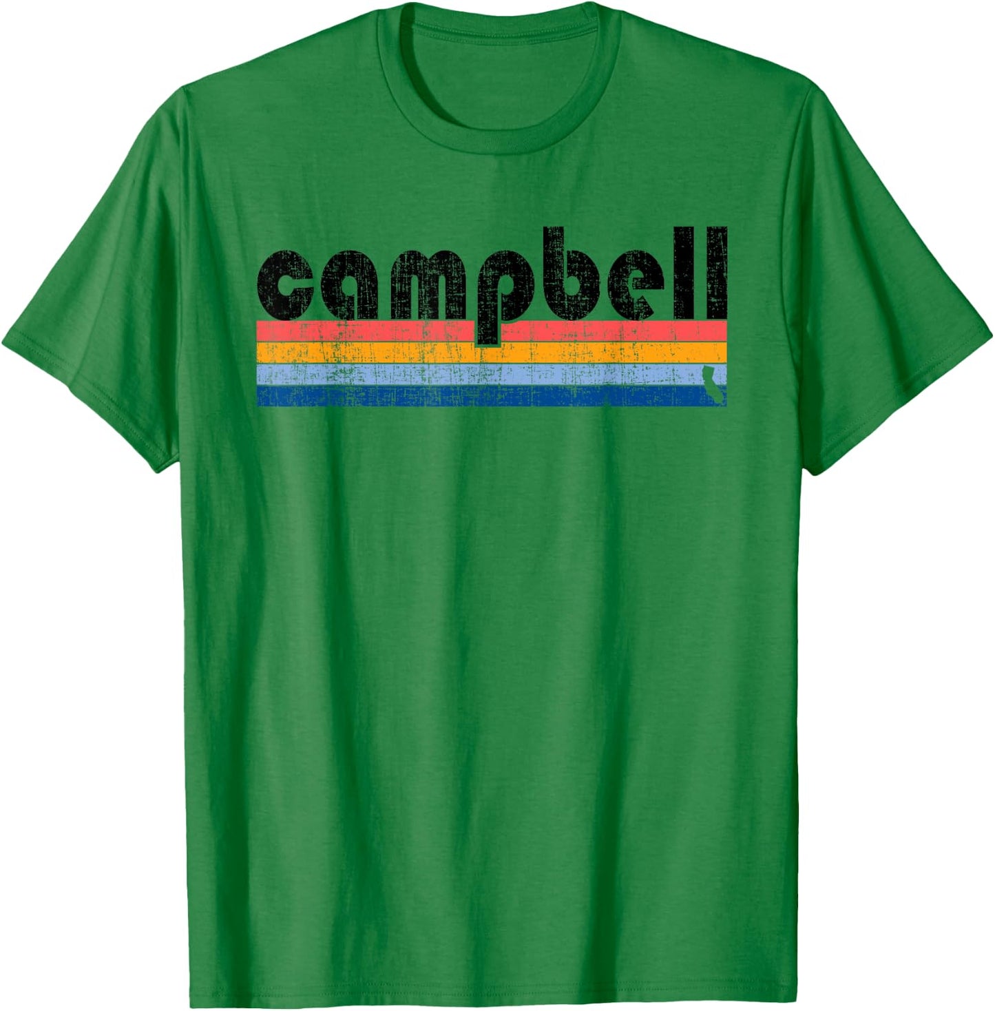 Vintage 80s Style Campbell CA T-Shirt - T-Shirt | Irish Green