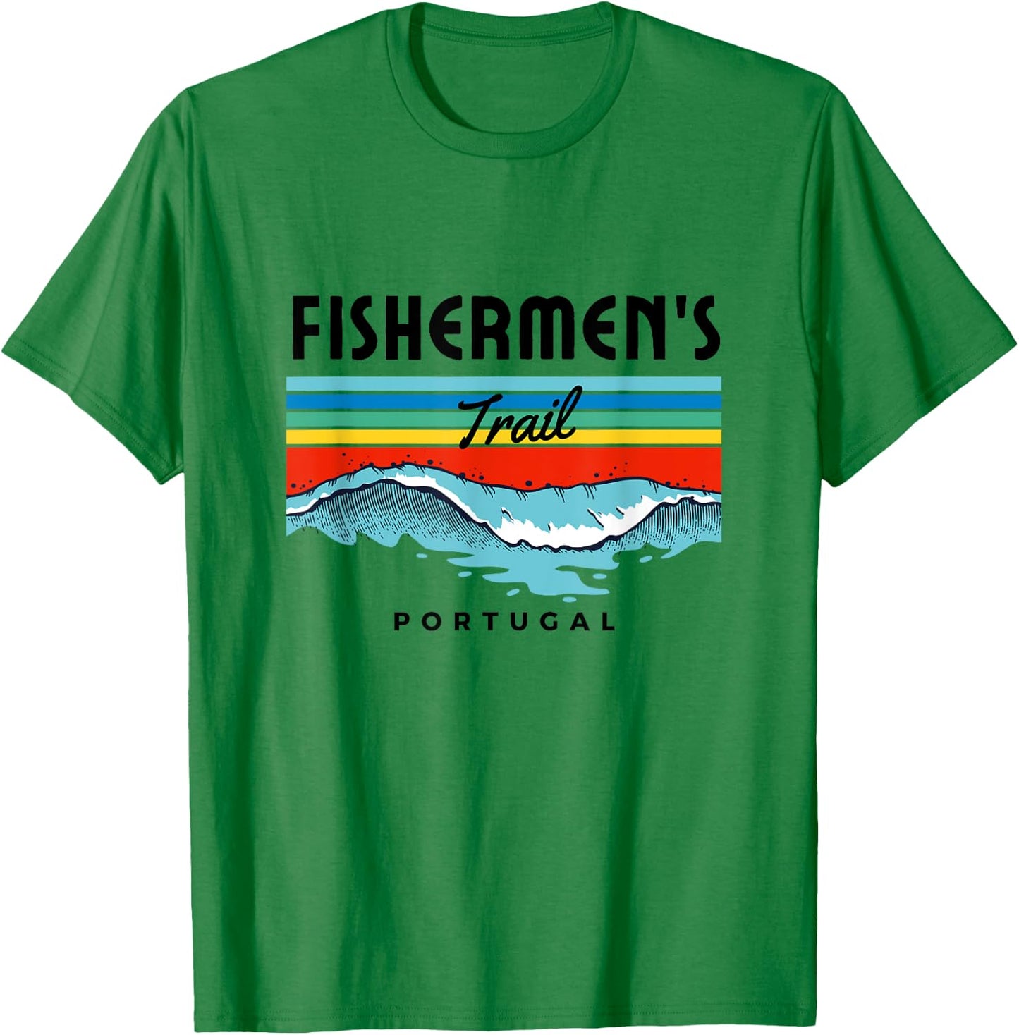 Fishermen's Trail Fishing Trail Portugal Algarve Surfing Coast T-Shirt - T-Shirt | Irish Green