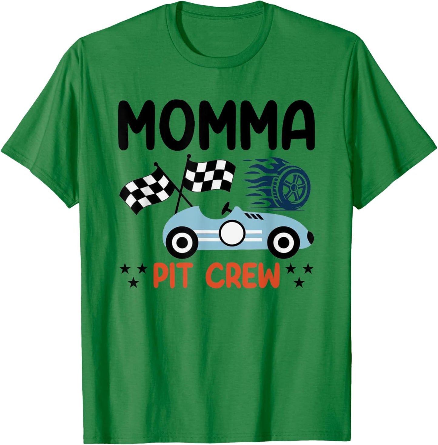 Race Car Birthday Party Racing Family Momma Pit Crew T-Shirt - T-Shirt | Irish Green