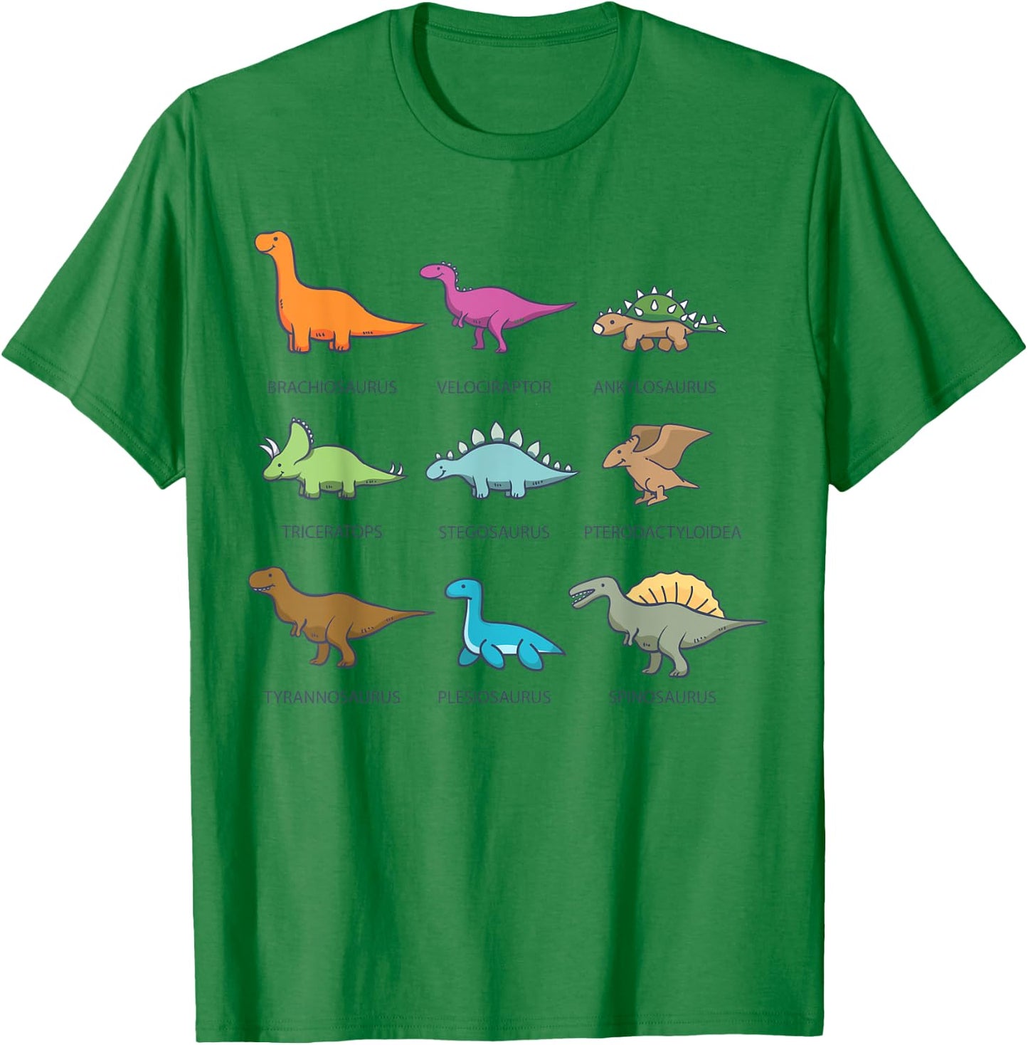 Types of Dinosaurs Shirt | Educational Gift T-Shirt - T-Shirt | Irish Green