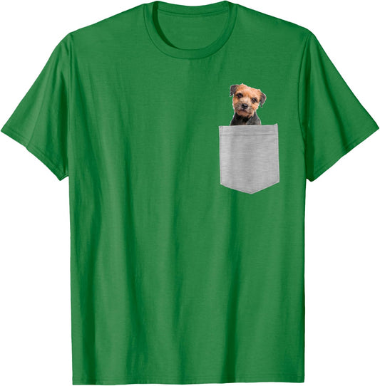 Dog in Your Pocket Border Terrier T-Shirt - T-Shirt | Irish Green