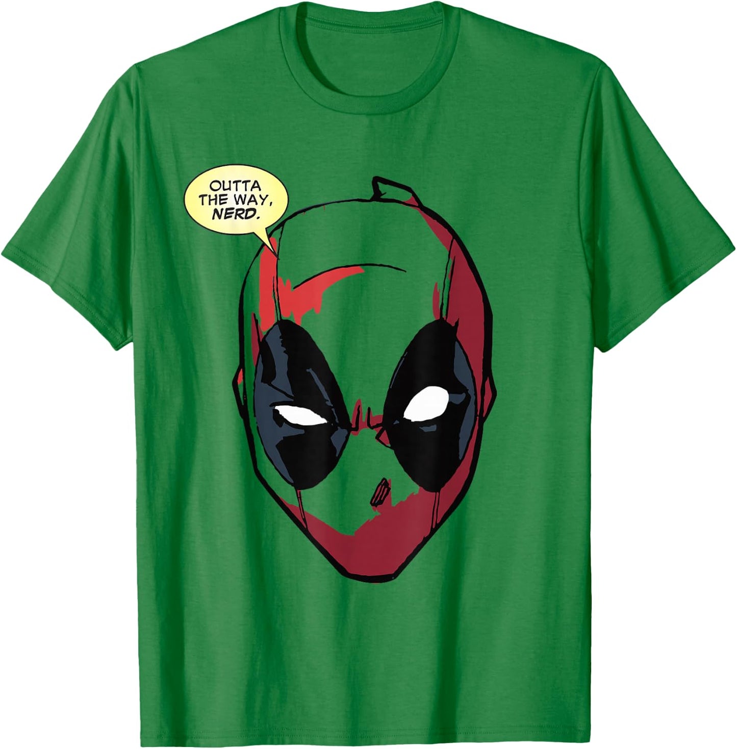 Marvel Deadpool Mask Outta The Way Nerd T-Shirt - T-Shirt | Irish Green