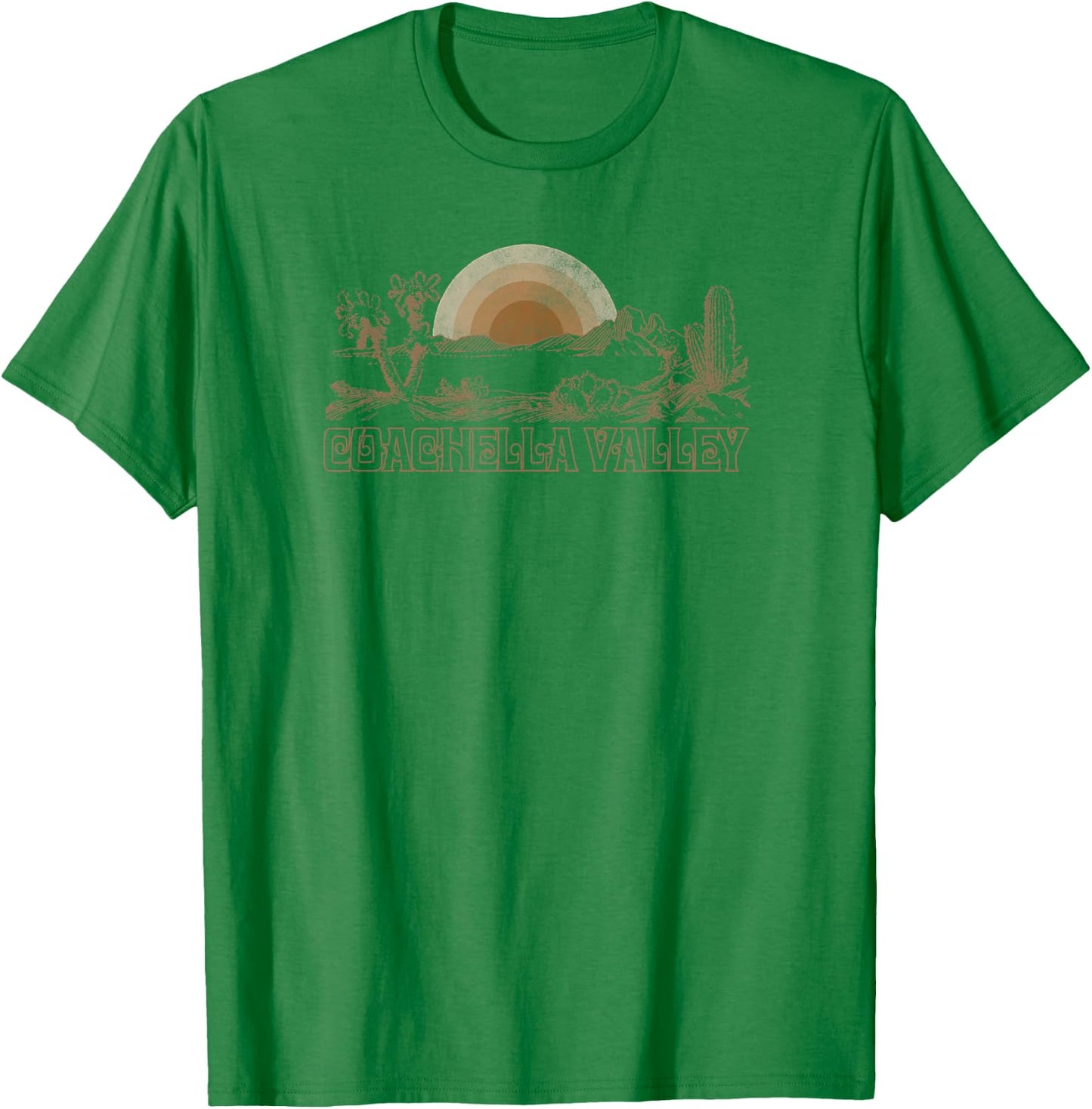 Trendy Coachella Valley Center Desert Scene T-Shirt - T-Shirt | Irish Green