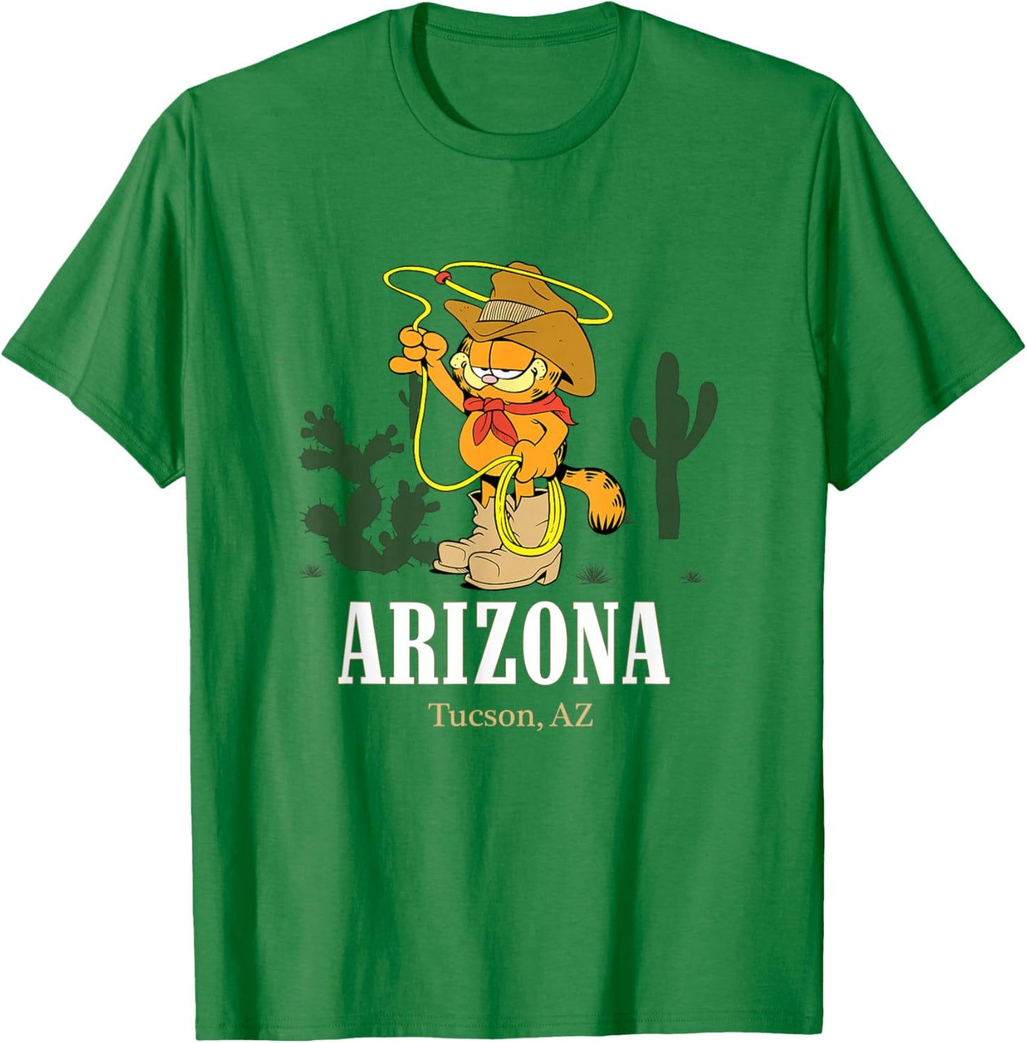Garfield Tucson Arizona South Western Yee Haw Garfield T-Shirt - T-Shirt | Irish Green
