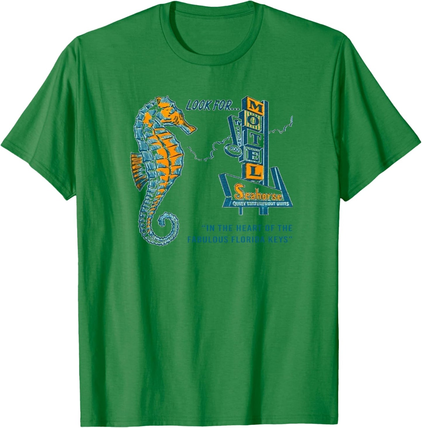 Sea Horse Motel Retro Tropical Ocean Vintage Men's Graphic T-Shirt - T-Shirt | Irish Green