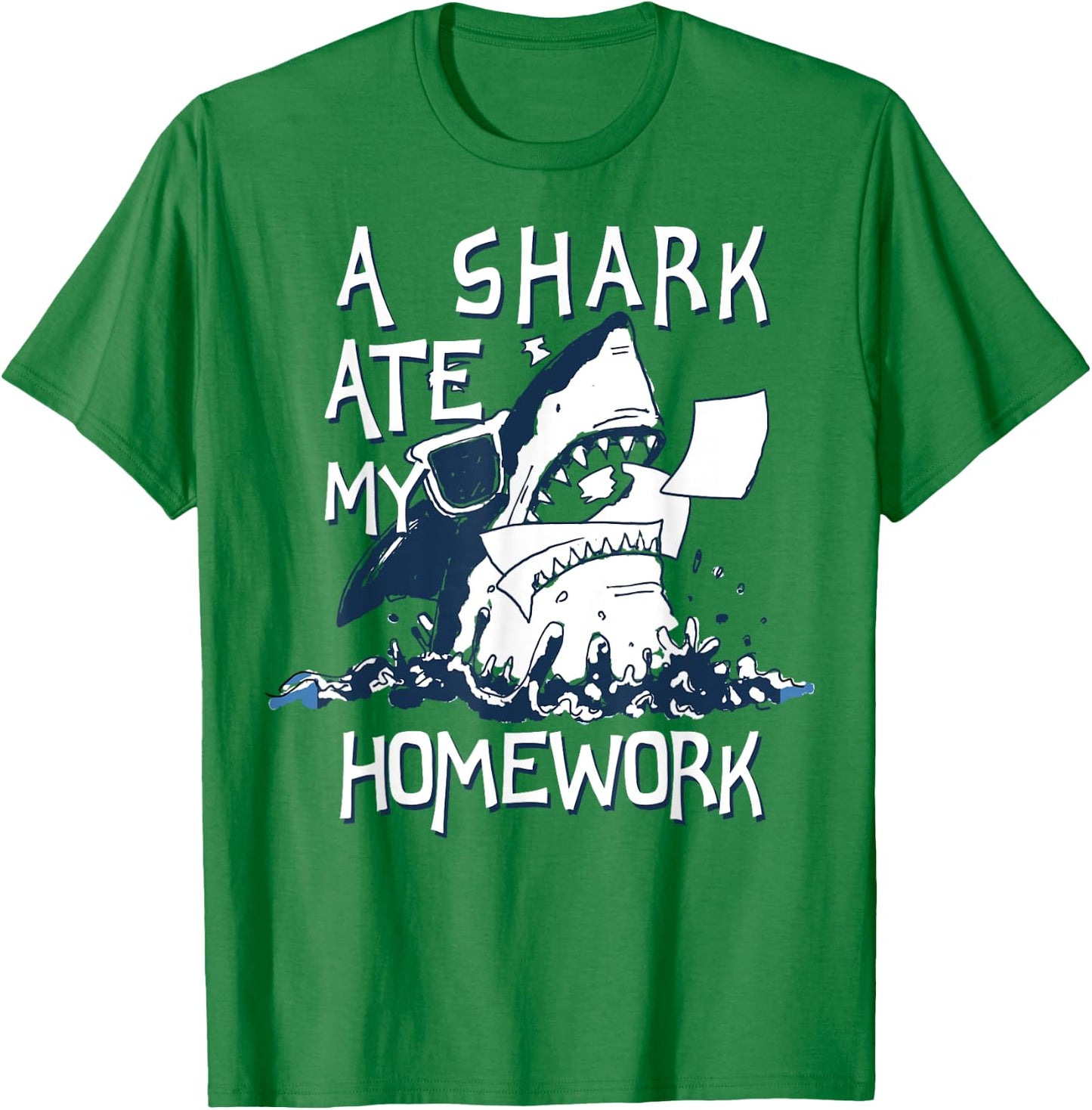 Shark Ate My Homework T-Shirt - T-Shirt | Irish Green