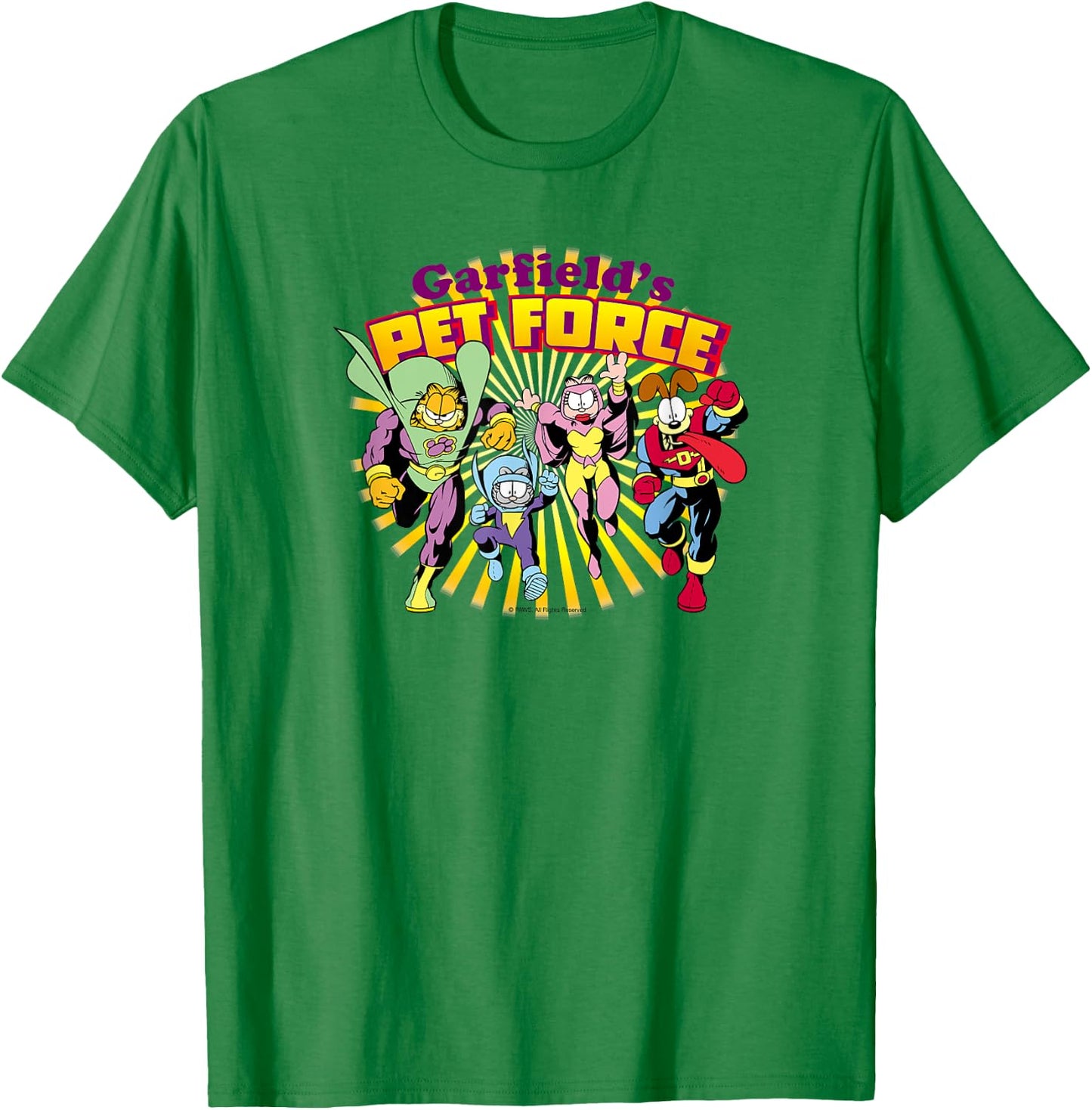 Garfield Pet Force Burst T-Shirt - T-Shirt | Irish Green