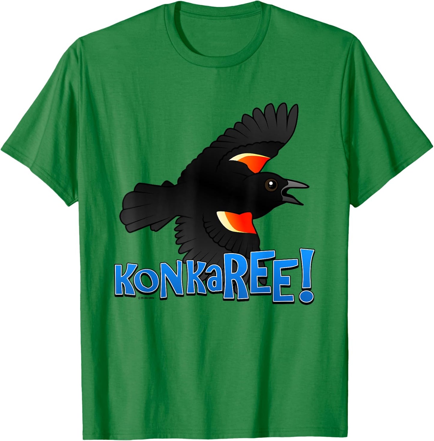Red-winged Blackbird Sure Sign of Spring Cartoon Bird Gift T-Shirt - T-Shirt | Irish Green