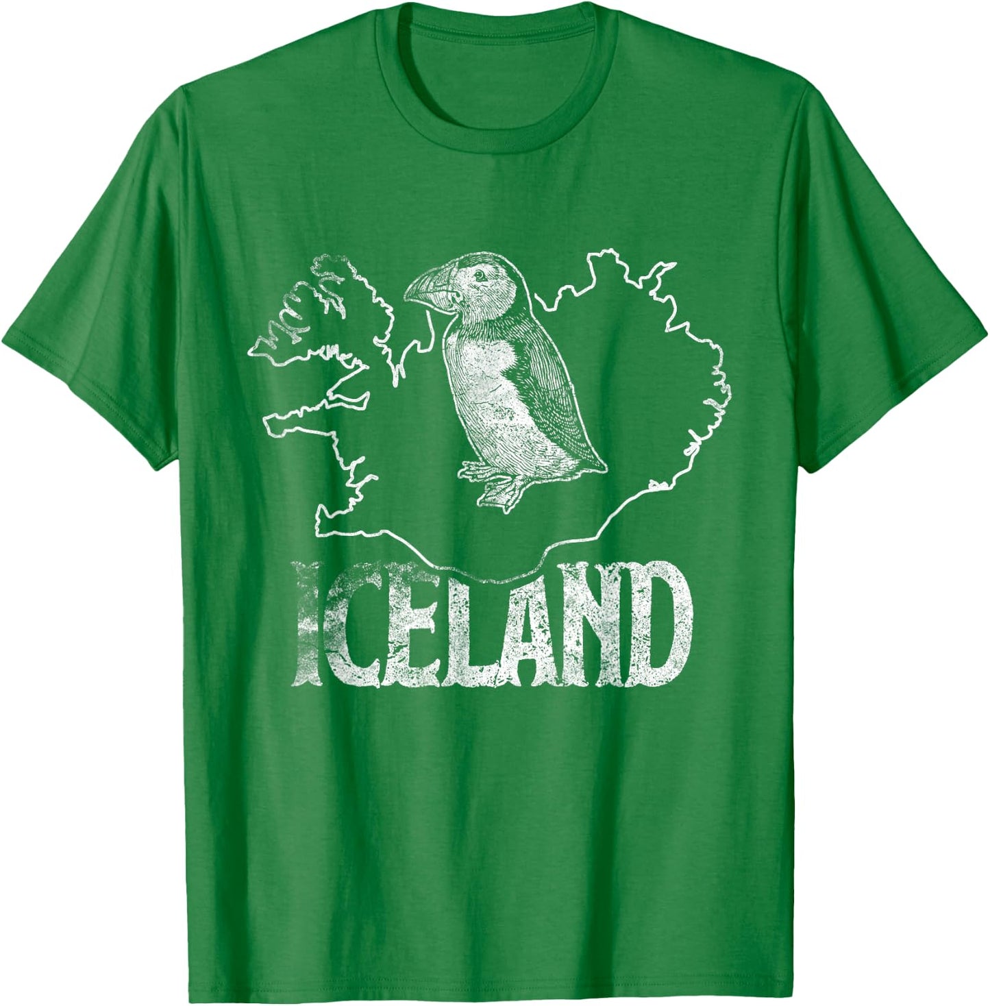 Iceland Map Love Puffins Cute Puffin Gift Kids T-Shirt - T-Shirt | Irish Green