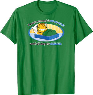 Garfield Pop Out Of Bed T-Shirt - T-Shirt | Irish Green