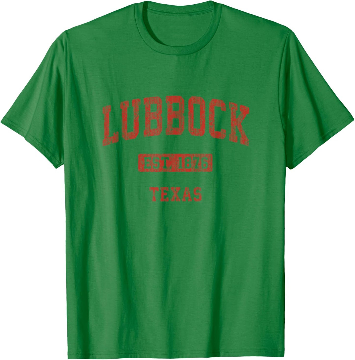 Lubbock Texas TX Vintage Athletic Sports Design T-Shirt - T-Shirt | Irish Green