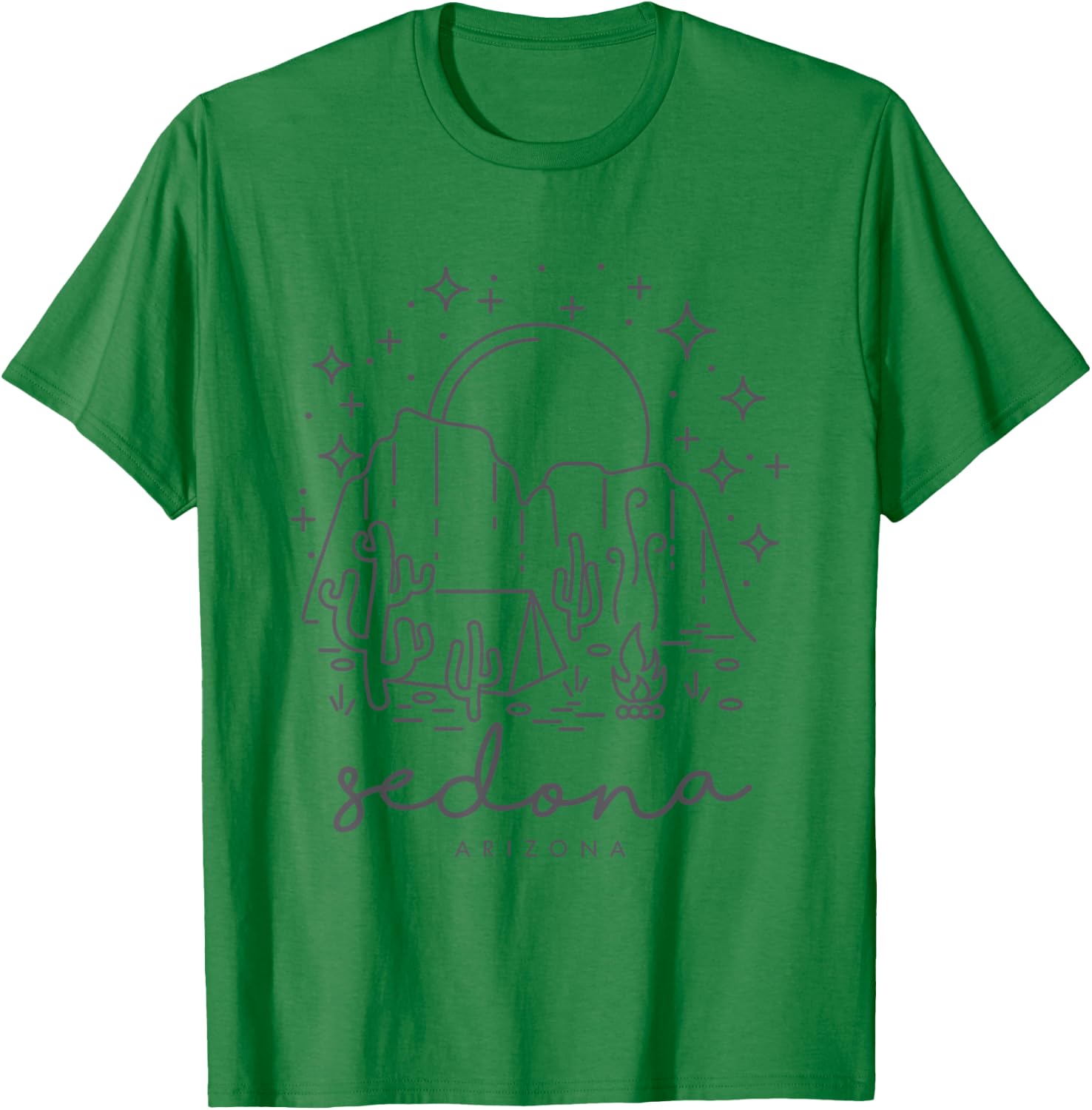 Cool Vintage Cactus Sedona Arizona Camping Souvenir T-Shirt - T-Shirt | Irish Green