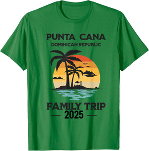 Punta Cana Family Vacation 2025 Matching Dominican Republic T-Shirt - T-Shirt | Irish Green