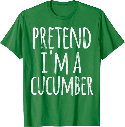 Funny Lazy Halloween T Shirt PRETEND I'M A CUCUMBER Costume T-Shirt - T-Shirt | Irish Green