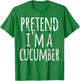 Funny Lazy Halloween T Shirt PRETEND I'M A CUCUMBER Costume T-Shirt - T-Shirt | Irish Green