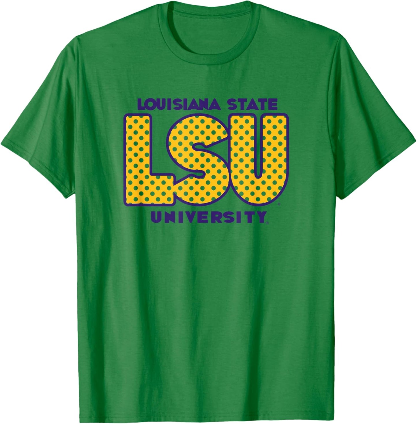 LSU Tigers Polka Dots White Officially Licensed T-Shirt - T-Shirt | Irish Green