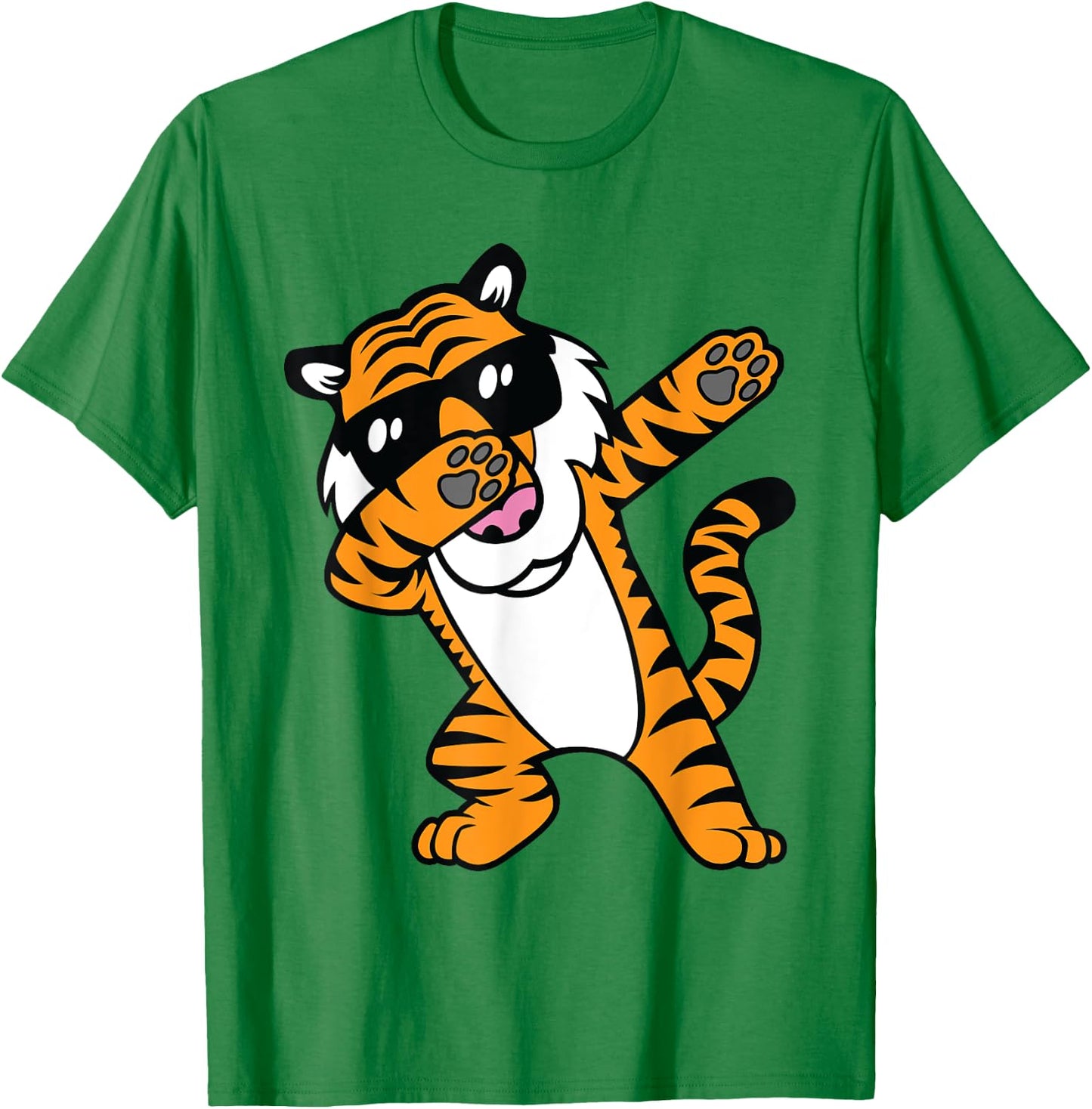 Dabbing Tiger Funny Cool Dancing Big Cat Dab Men Women Girls Kids T-Shirt - T-Shirt | Irish Green