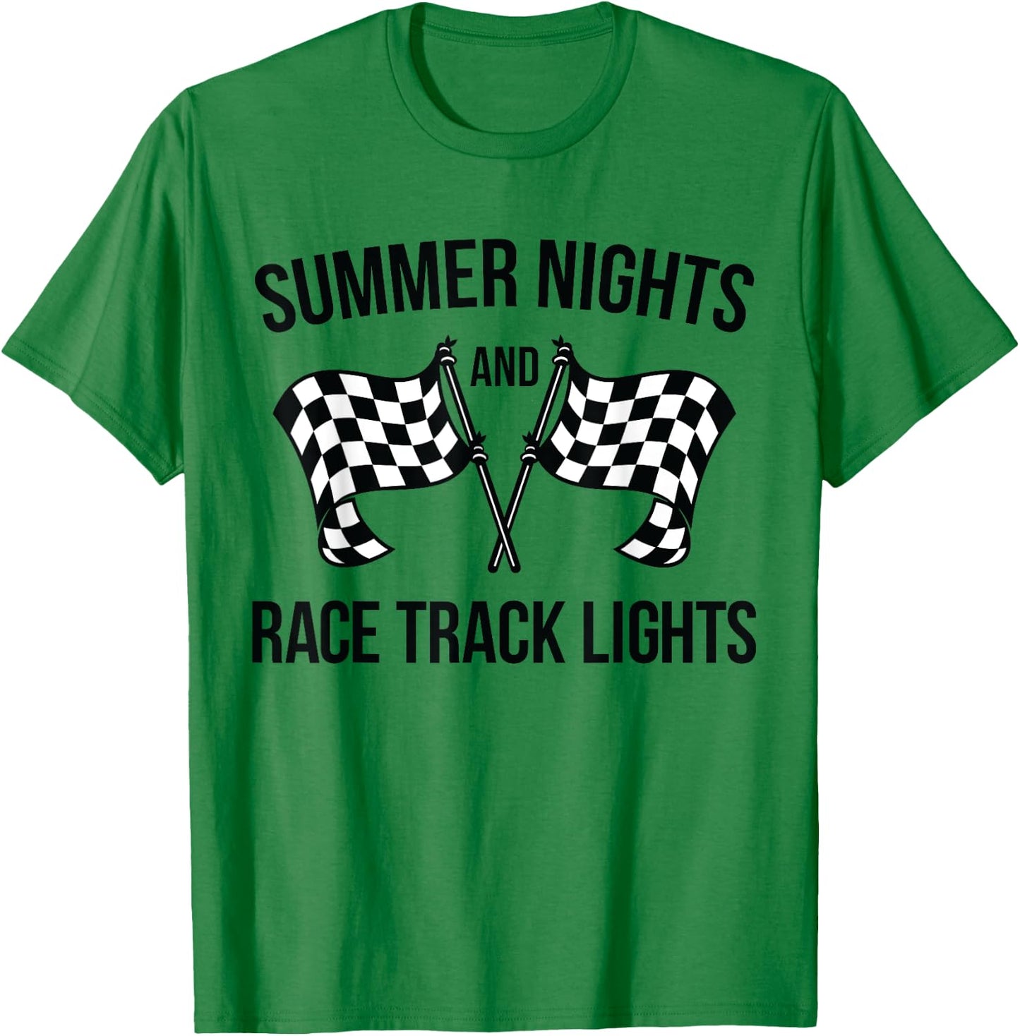 Summer Nights and Race Track Lights (racing shirt) T-Shirt - T-Shirt | Irish Green
