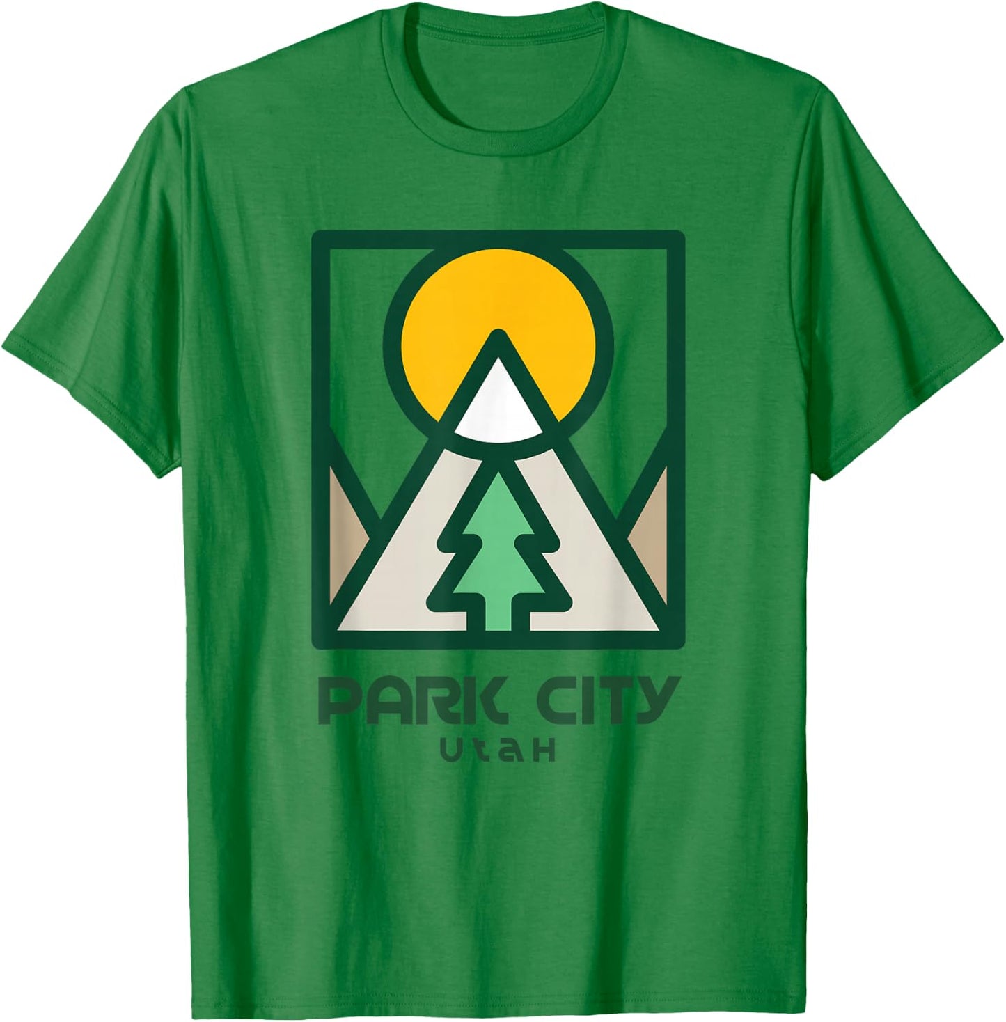 Park City Utah Mountains Tree T-Shirt - T-Shirt | Irish Green