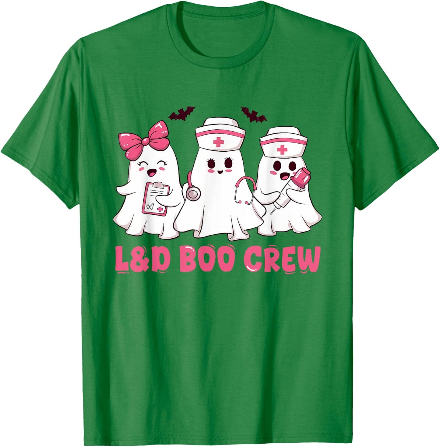 Halloween labor and delivery nurse shirt L&D Boo Crew T-Shirt - T-Shirt | Irish Green