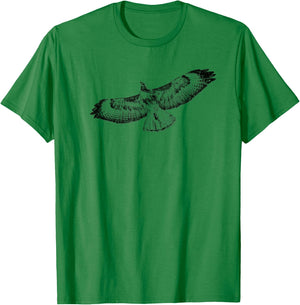 Hawk T Shirt Bird Flying Sketch T-Shirt - T-Shirt | Irish Green