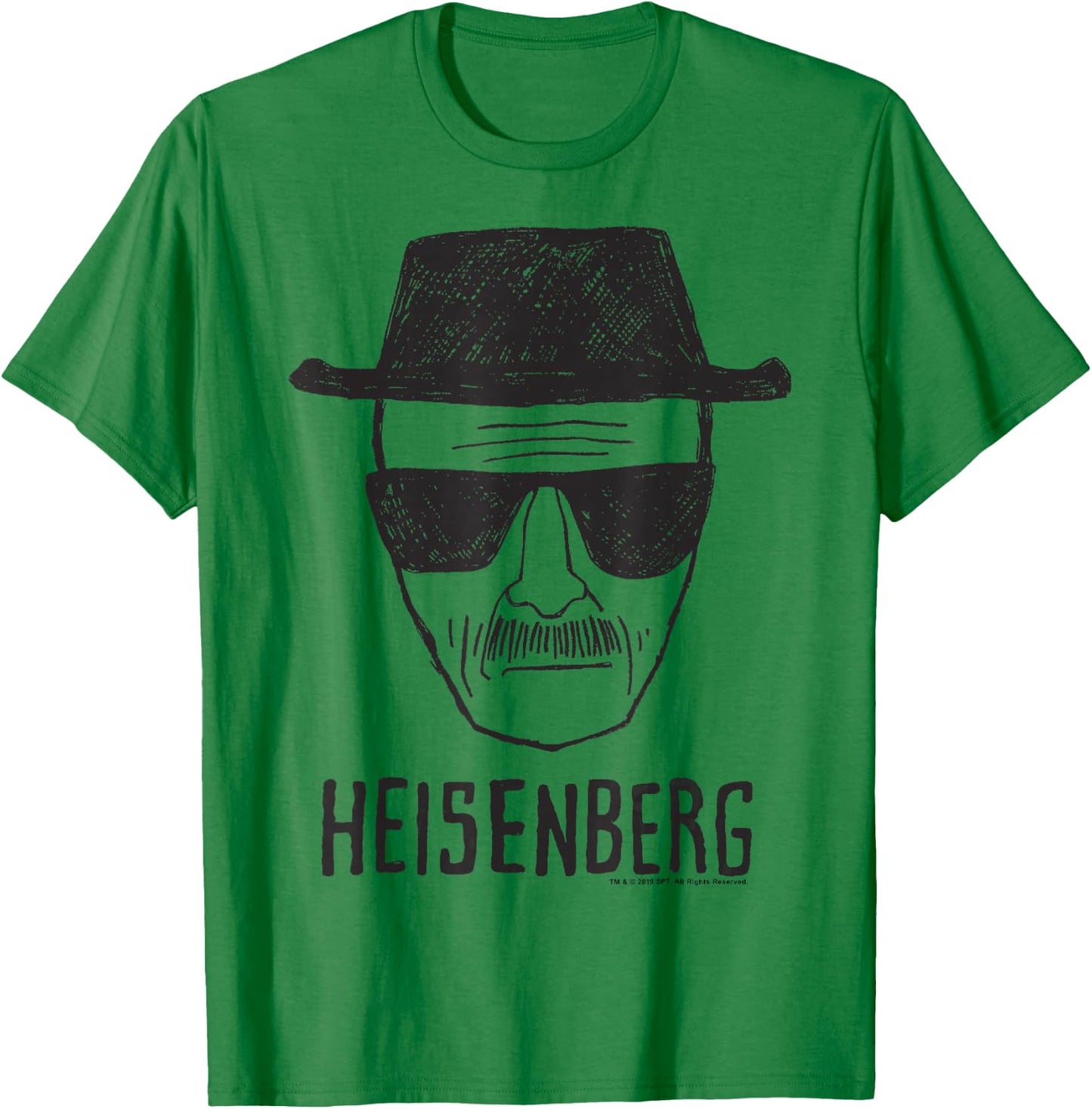 Breaking Bad Heisenberg Head Shot Sketch T-Shirt - T-Shirt | Irish Green