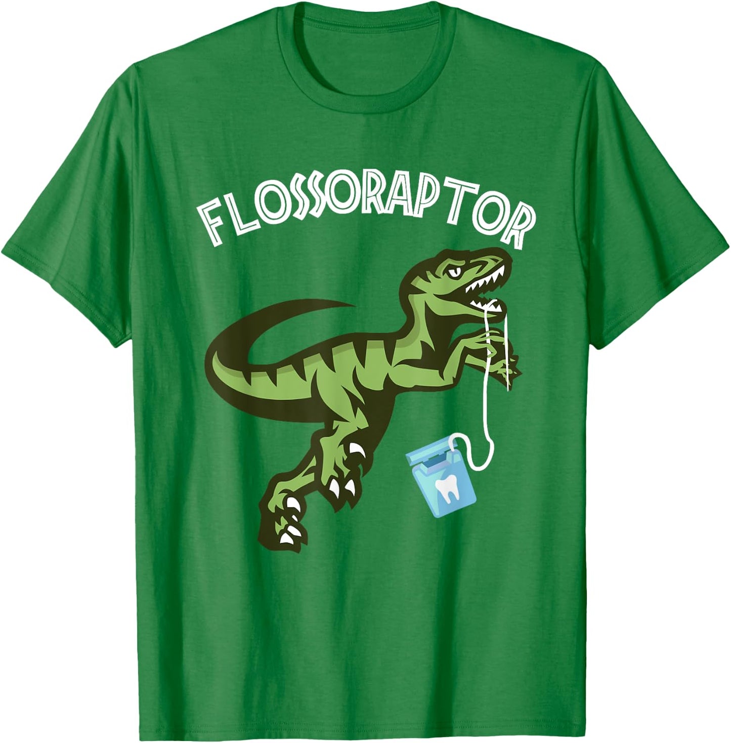 Floss Shirt - Funny Flossoraptor Dental Hygiene T-Shirt - T-Shirt | Irish Green