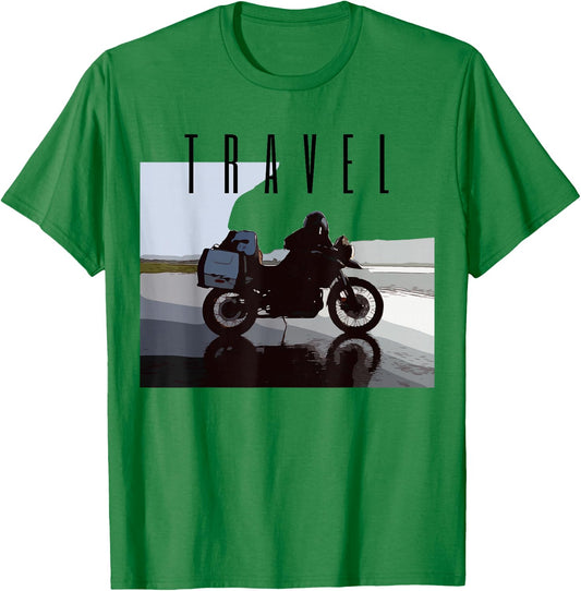 Motorcycle Travel Adventure Bike T-Shirt - T-Shirt | Irish Green