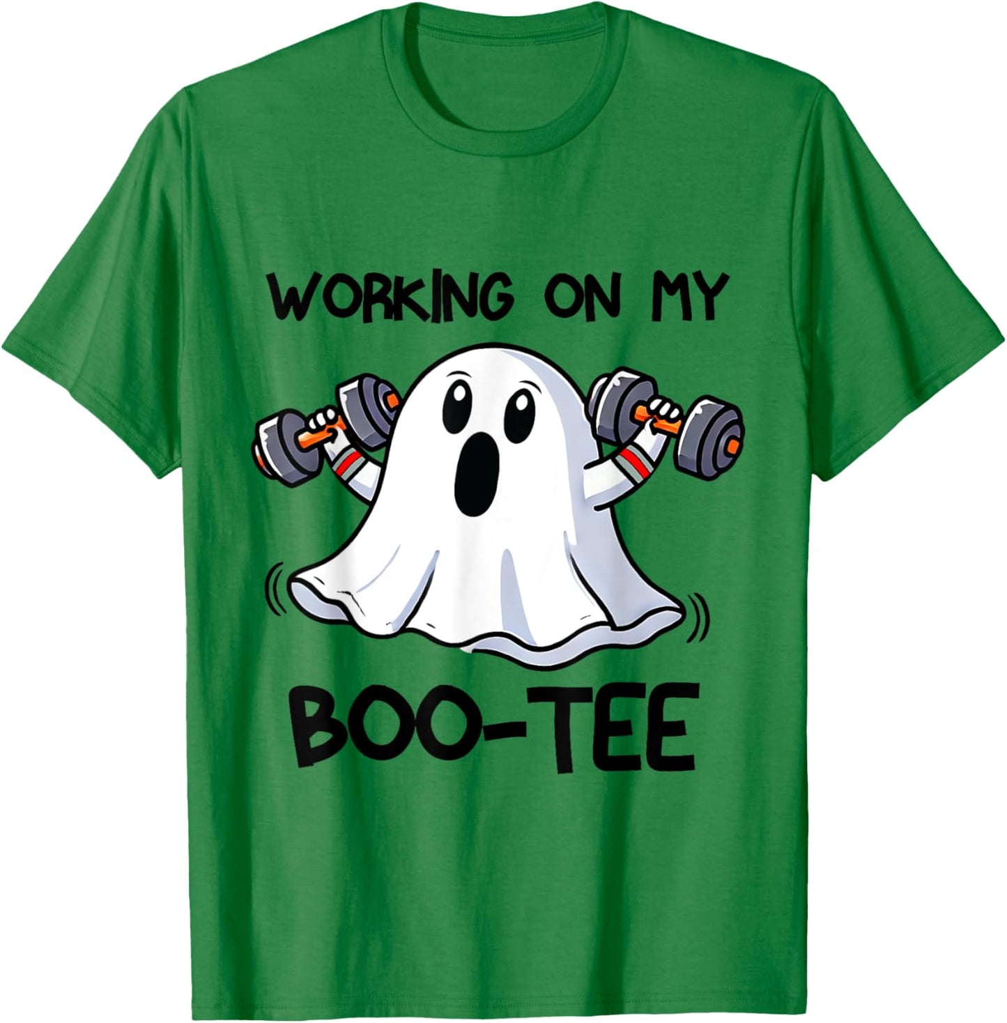 Working On My Booty Boo-Ty Funny Halloween Gym Ghost T-Shirt - T-Shirt | Irish Green