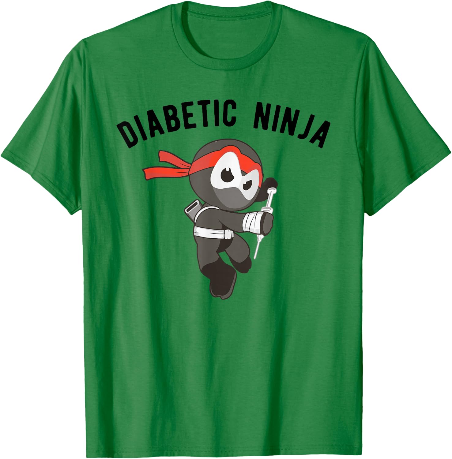 Diabetic Ninja , Type 1 Diabetes Apparel T-Shirt - T-Shirt | Irish Green