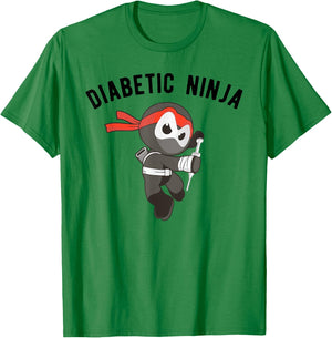Diabetic Ninja , Type 1 Diabetes Apparel T-Shirt - T-Shirt | Irish Green