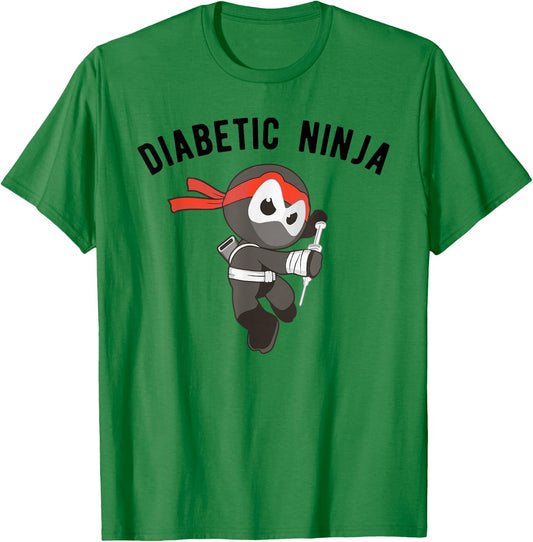Diabetic Ninja , Type 1 Diabetes Apparel T-Shirt - T-Shirt | Irish Green