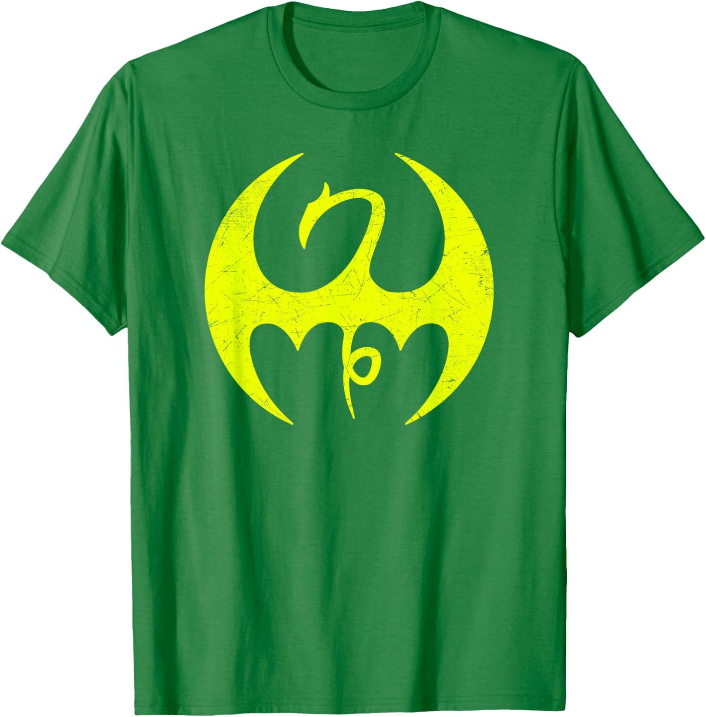 Marvel Iron Fist Distressed Dragon Logo Graphic C1 T-Shirt - T-Shirt | Irish Green