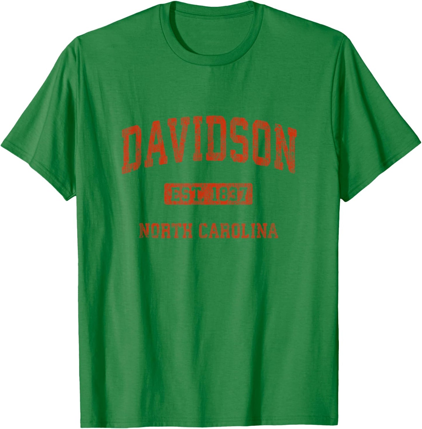 Davidson North Carolina NC Vintage Athletic Sports Design T-Shirt - T-Shirt | Irish Green