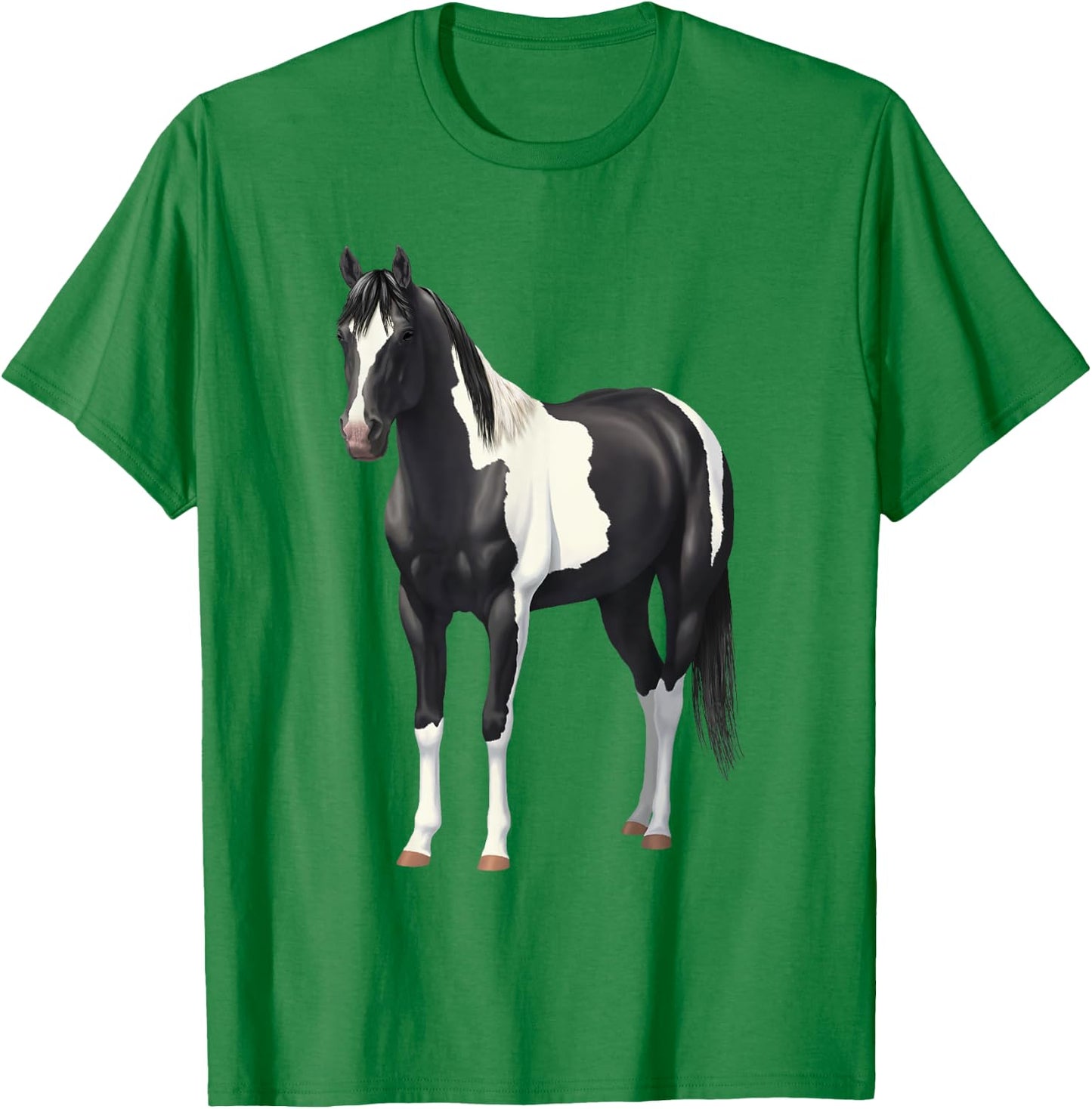 Beautiful Black Pinto Paint Horse Quarter Horse T-Shirt - T-Shirt | Irish Green
