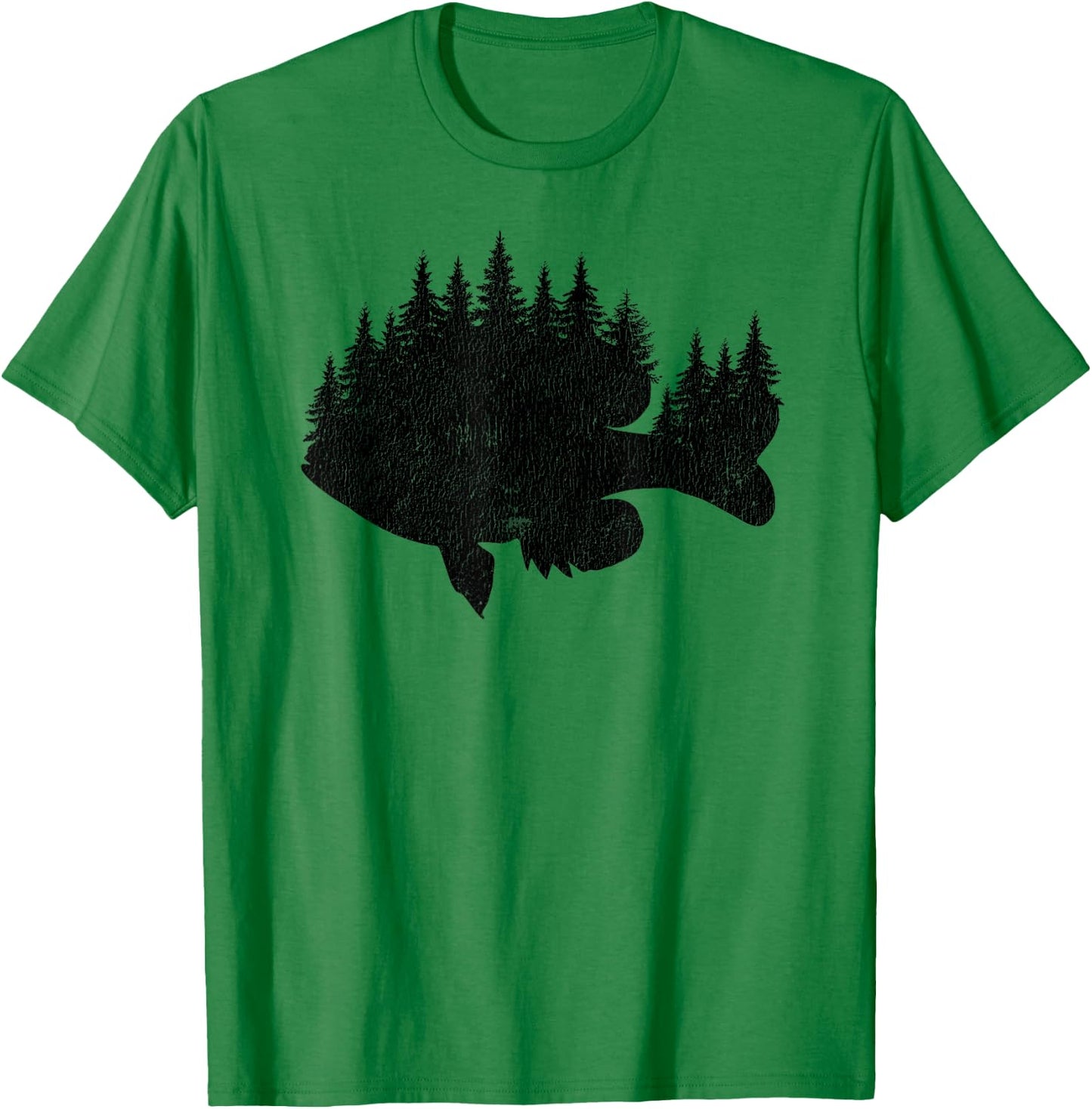 Bluegill Fishing Forest Treeline - Panfish Fisherman T-Shirt - T-Shirt | Irish Green